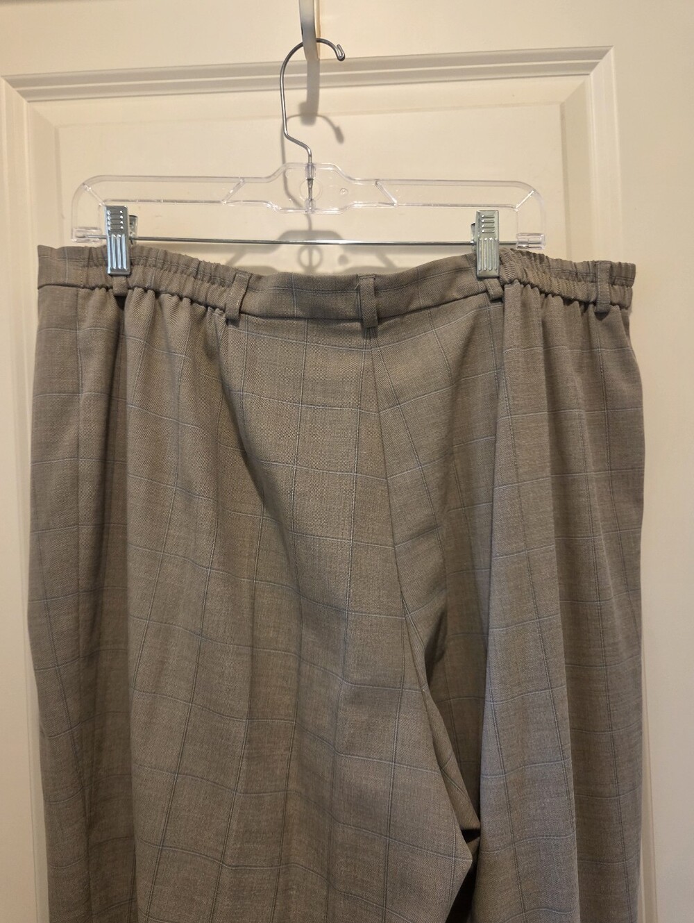 Talbots Petites Pleated Ankle Plaid Dress Pants - Beige - Picture 5 of 13